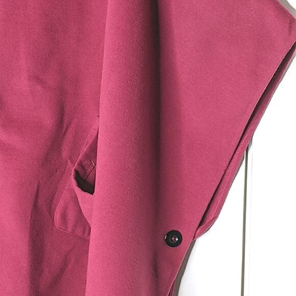 Violet Red Poly Fleece Zip Up Hooded Poncho size XL - Picture 4 of 10